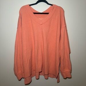 Aerie Coral V-Neck Sweater